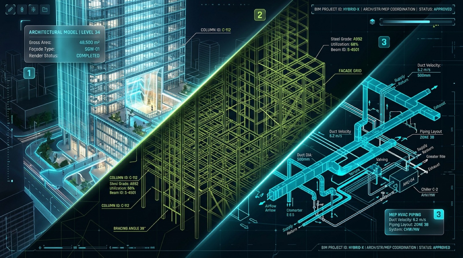 Multi-layer BIM Breakdown: Architecture, Structure, MEP